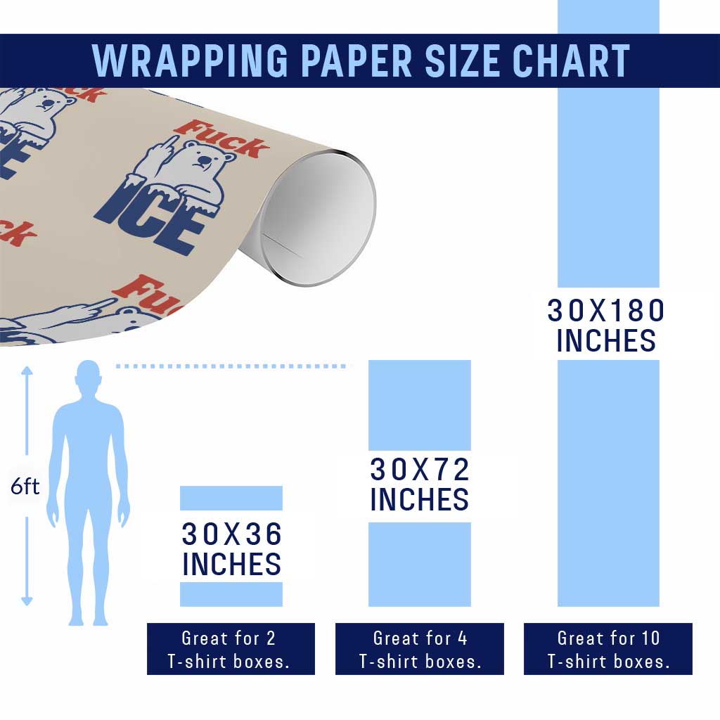 Fck Ice Wrapping Paper Roll Get The Fck Out Of Minneapolis Polar Bear