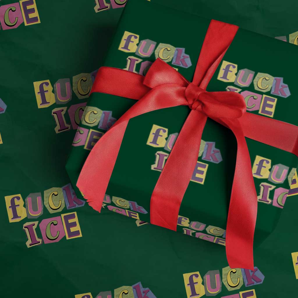 Fck Ice Wrapping Paper Roll Immigration Activist Magazine Cutout Paper Graphic