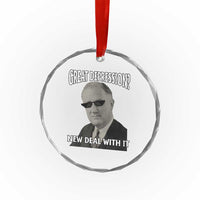 FDR Great Depression Deal With It Crystal Glass Ornament Funny History Meme