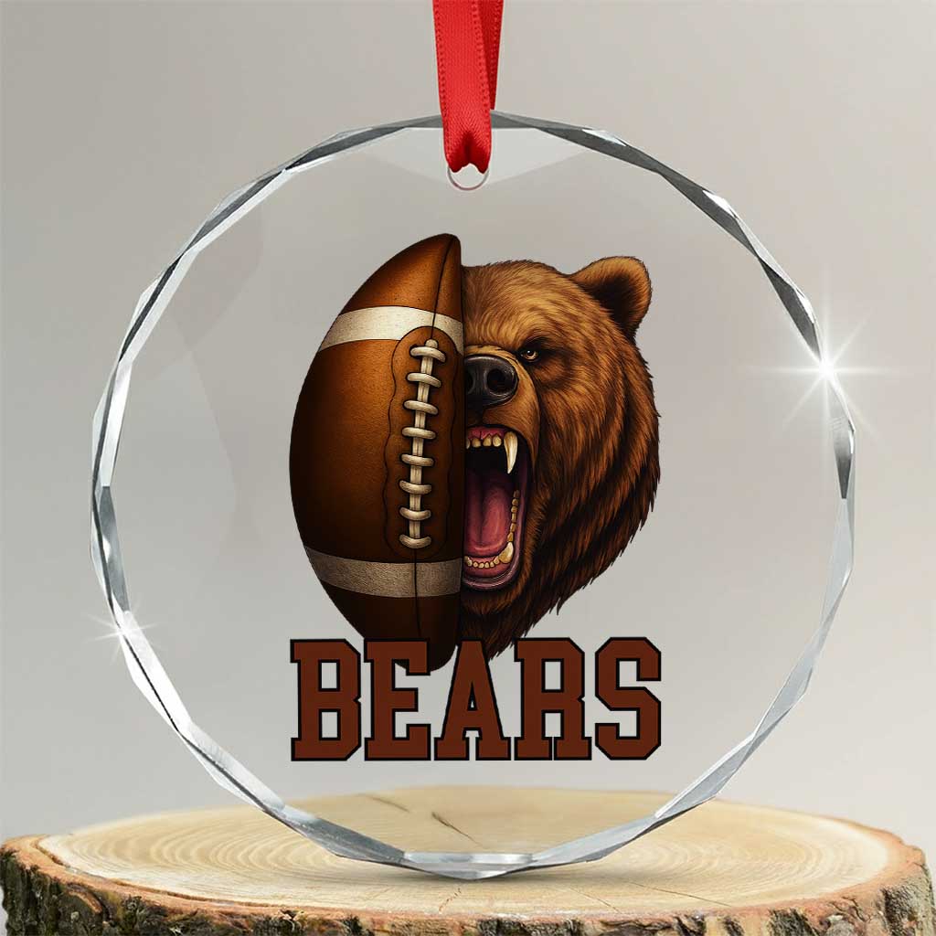 Fear The Bear Football Crystal Glass Ornament Game Day Sports Fan Gift - Wonder Print Shop