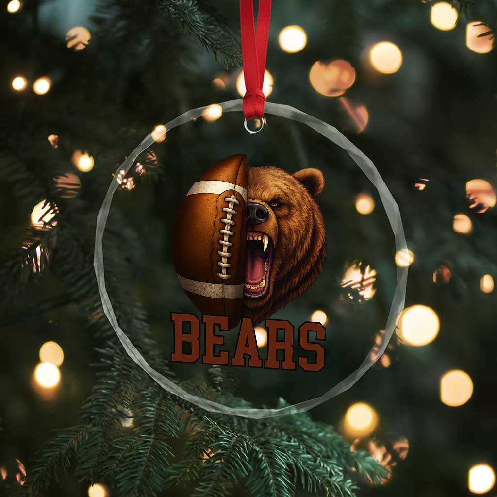 Fear The Bear Football Crystal Glass Ornament Game Day Sports Fan Gift - Wonder Print Shop