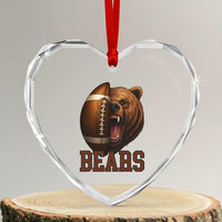 Fear The Bear Football Heart Crystal Glass Ornament Game Day Sports Fan Gift - Wonder Print Shop