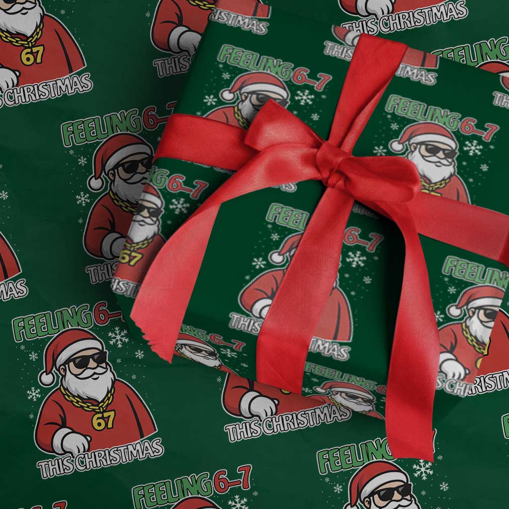 Feeling 67 This Christmas Wrapping Paper Roll Funny Cool Santa Six Seven Meme Holiday - Wonder Print Shop