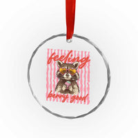 Feeling Berry Good Crystal Glass Ornament Funny Raccoon Strawberry Summer Vibes