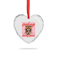 Feeling Berry Good Heart Crystal Glass Ornament Funny Raccoon Strawberry Summer Vibes