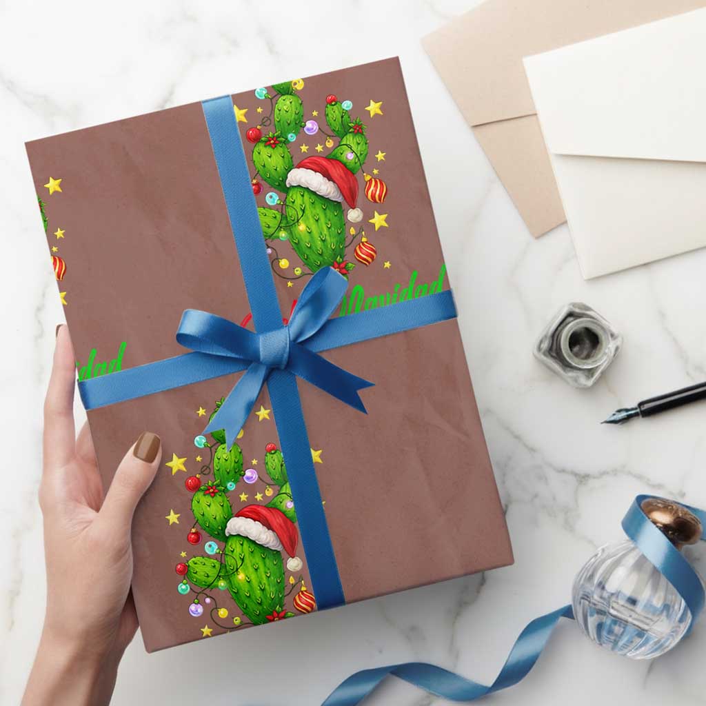 Feliz Navidad Cactus Wrapping Paper Roll Funny Spanish Xmas Gift - Wonder Print Shop