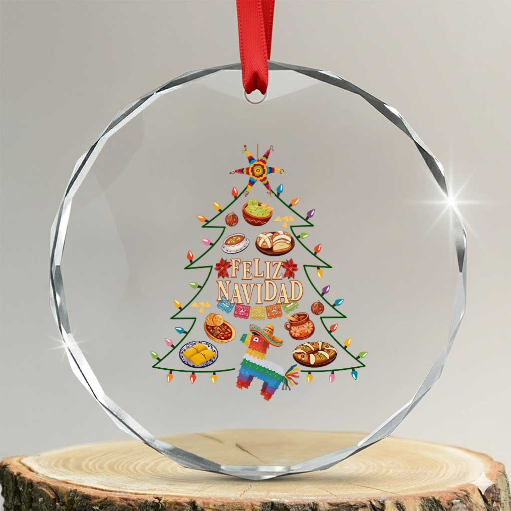 Feliz Navidad Crystal Glass Ornament Mexican Christmas Tree Fiesta - Wonder Print Shop