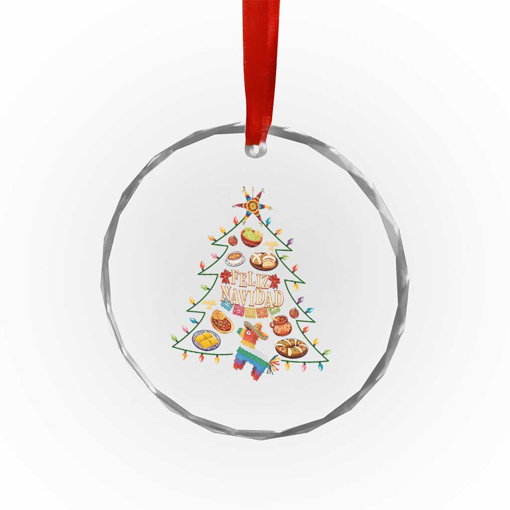 Feliz Navidad Crystal Glass Ornament Mexican Christmas Tree Fiesta - Wonder Print Shop