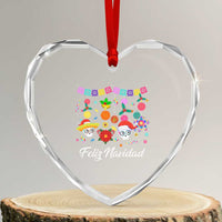 Feliz Navidad Heart Crystal Glass Ornament Funny Christmas In Mexico Sugar Skull Pinata Star - Wonder Print Shop