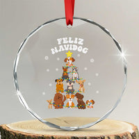 Feliz Navidog Dog Funny Xmas Crystal Glass Ornament TS09