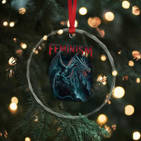 Feminism Dragon Crystal Glass Ornament Retro Vintage Gothic Fantasy Castle Feminist Empowerment - Wonder Print Shop