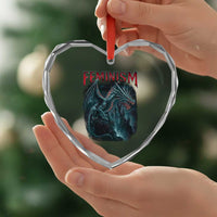 Feminism Dragon Heart Crystal Glass Ornament Retro Vintage Gothic Fantasy Castle Feminist Empowerment - Wonder Print Shop