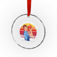 Feminist Bowling Crystal Glass Ornament We Can Do It - Wonder Print Shop
