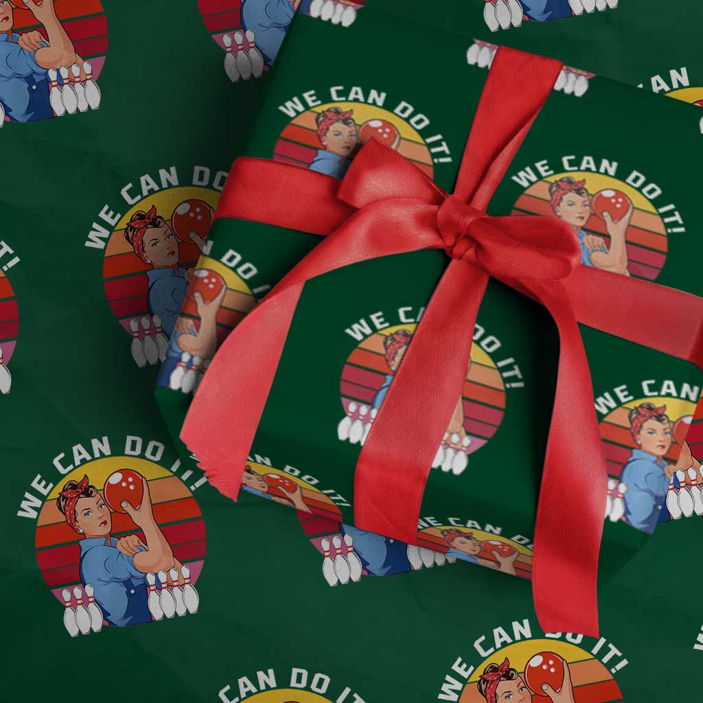Feminist Bowling Wrapping Paper Roll We Can Do It - Wonder Print Shop