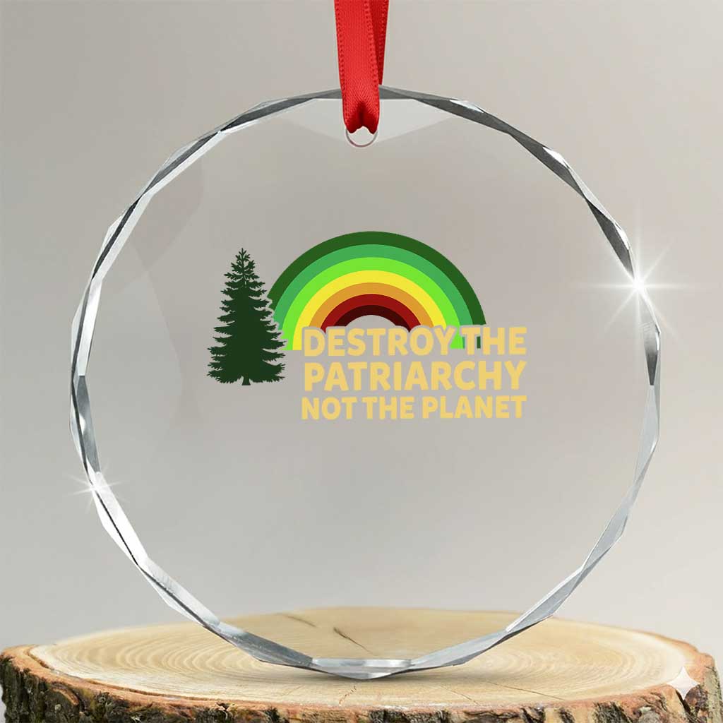 Feminist Crystal Glass Ornament Destroy The Patriarchy Not The Planet Feminism TS02