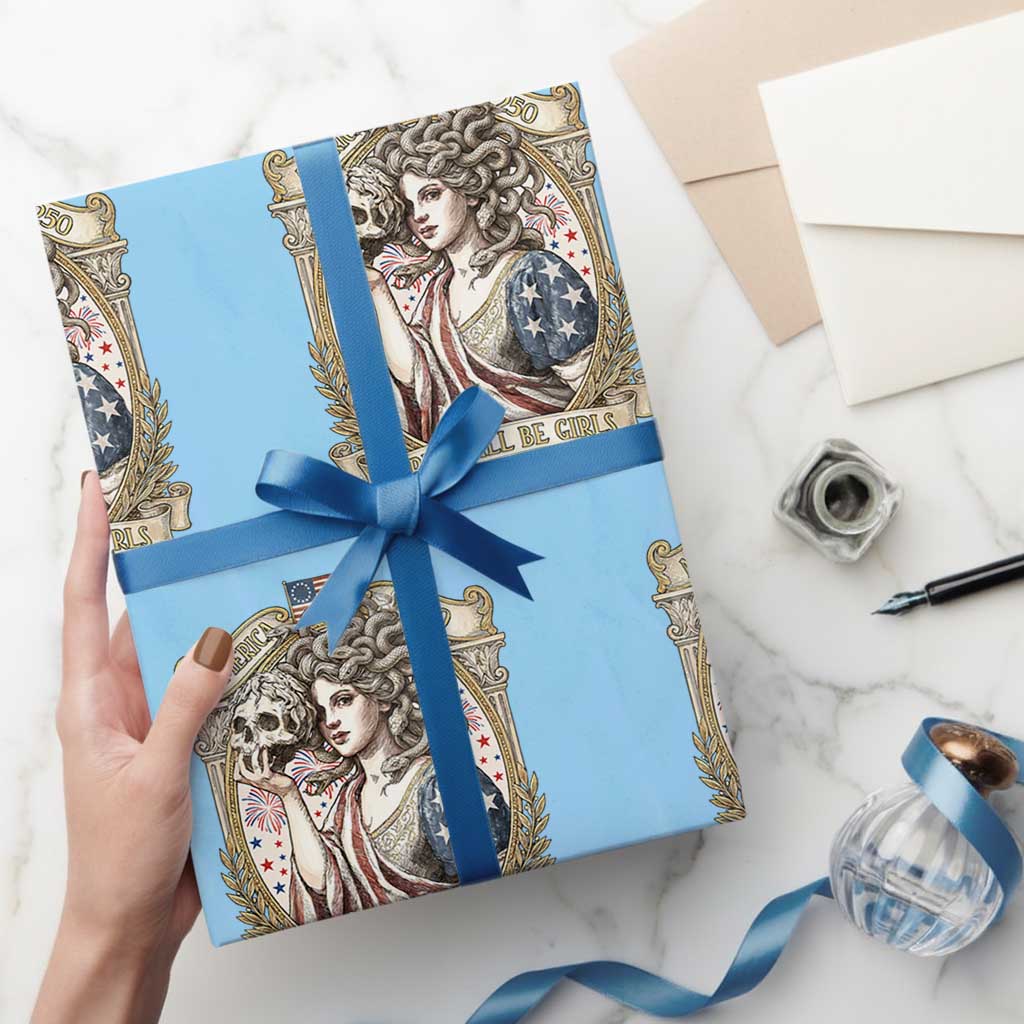 Feminist Medusa Girls Will Be Girls Wrapping Paper Roll USA 250 Anniversary Gift
