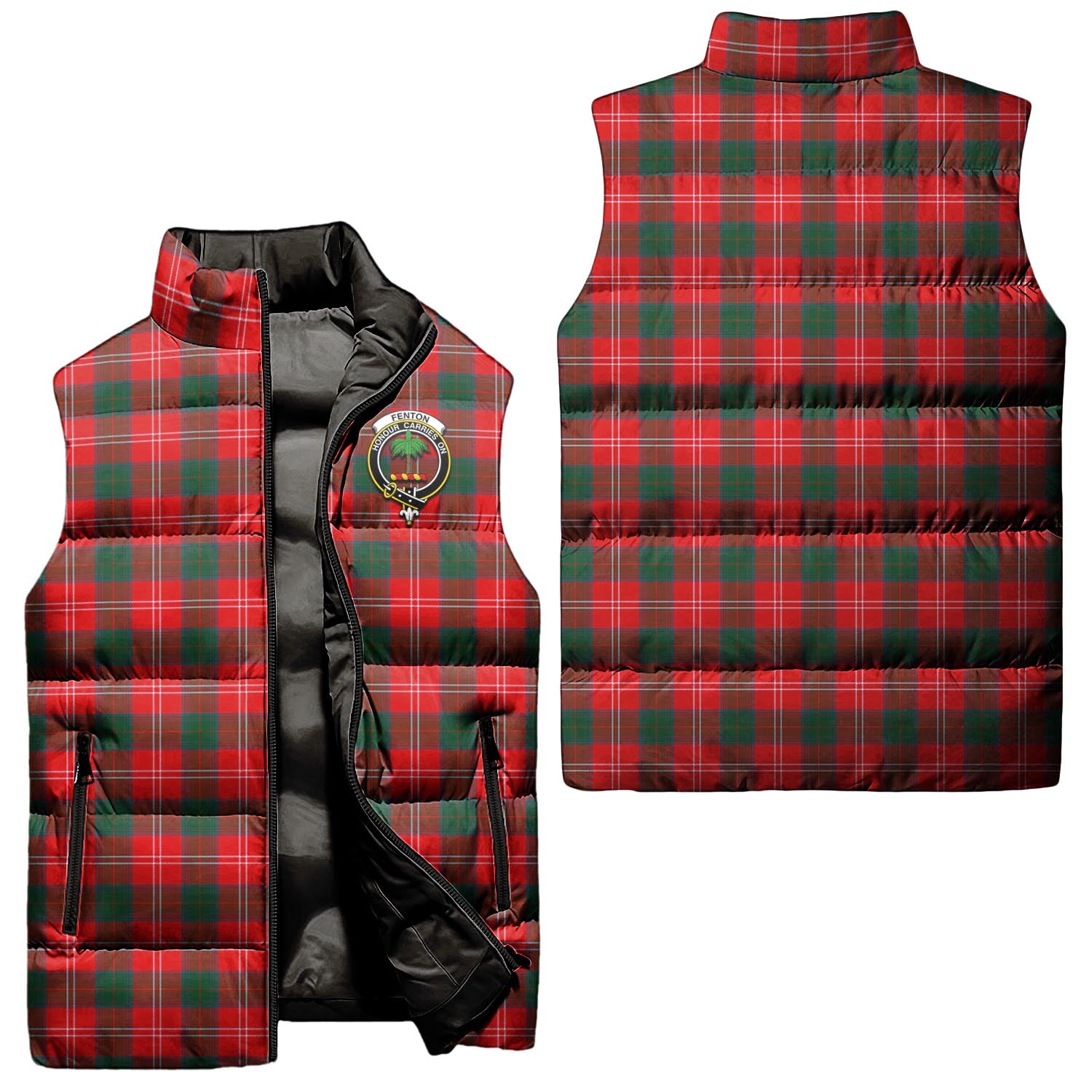 fenton-clan-puffer-vest-family-crest-plaid-sleeveless-down-jacket
