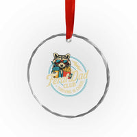 Feral Dad Club Crystal Glass Ornament Funny Raccoon Dad Birthday Fathers Day Gift