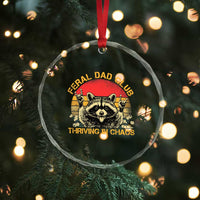 Feral Dad Club Crystal Glass Ornament Funny Raccoon Dad Retro Fathers Day Gift