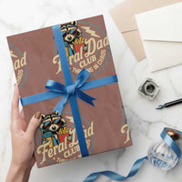 Feral Dad Club Wrapping Paper Roll Funny Raccoon Dad Birthday Fathers Day Gift