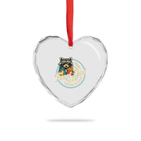 Feral Dad Club Heart Crystal Glass Ornament Funny Raccoon Dad Birthday Fathers Day Gift