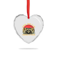 Feral Dad Club Heart Crystal Glass Ornament Funny Raccoon Dad Retro Fathers Day Gift
