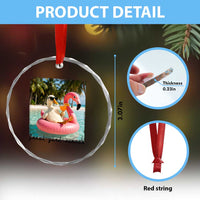 Feral Girl Summer Crystal Glass Ornament Silly Goose Summer Beach Meme