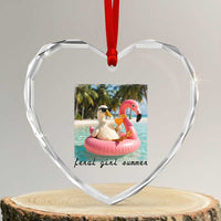 Feral Girl Summer Heart Crystal Glass Ornament Silly Goose Summer Beach Meme