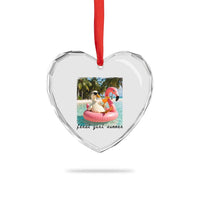 Feral Girl Summer Heart Crystal Glass Ornament Silly Goose Summer Beach Meme