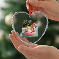 Feral Girl Summer Heart Crystal Glass Ornament Silly Goose Summer Beach Meme
