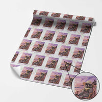 Feral Girl Summer Wrapping Paper Roll Funny Raccoon Summer Beach Meme