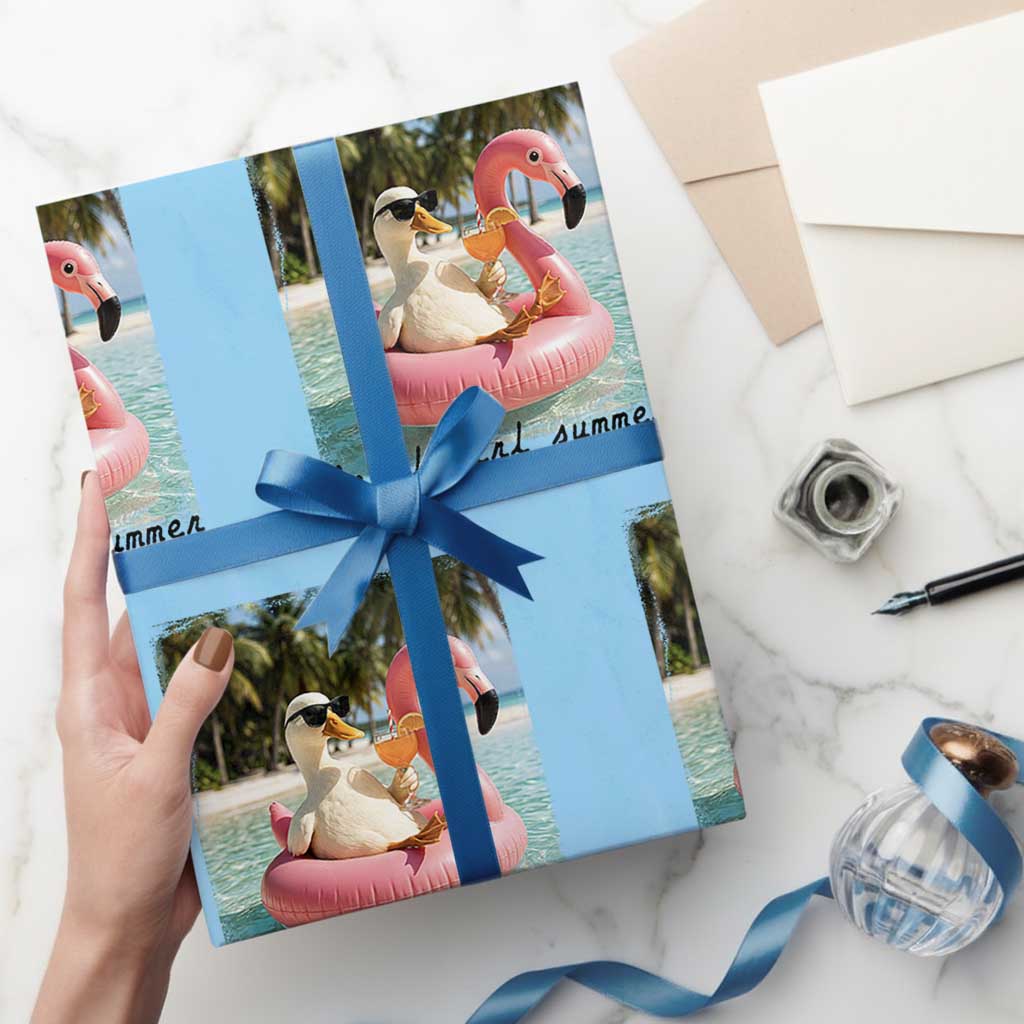 Feral Girl Summer Wrapping Paper Roll Silly Goose Summer Beach Meme