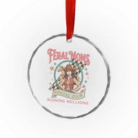 Feral Moms Social Club Crystal Glass Ornament Western Cowgirl Mom Mother’s Day