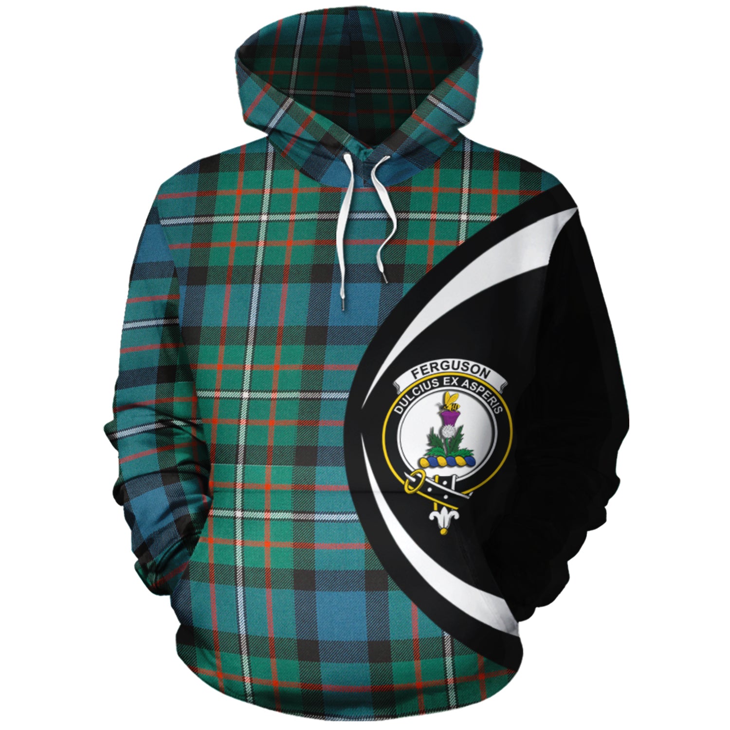 scottish-ferguson-ancient-clan-crest-circle-style-tartan-hoodie