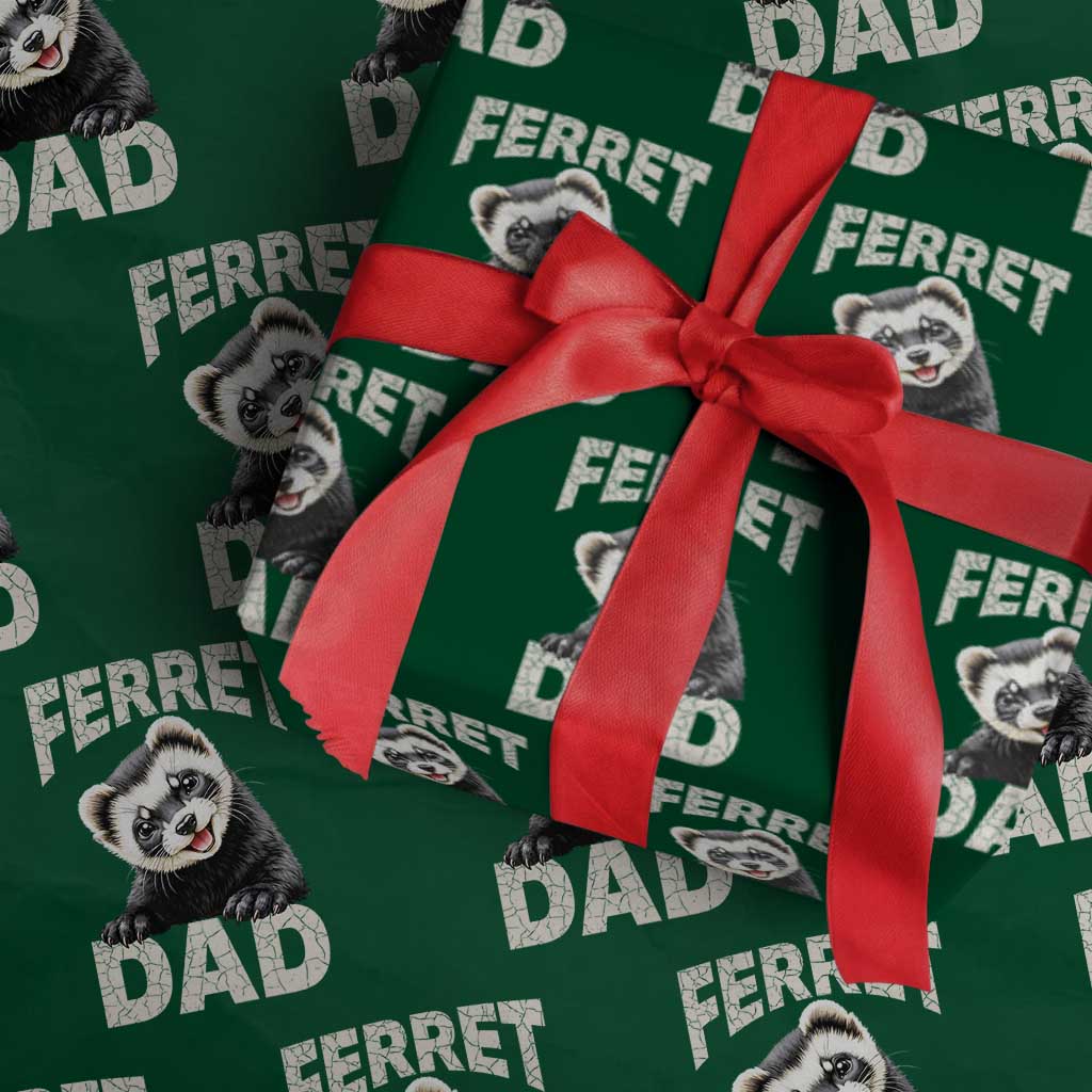 Ferret Dad Life Wrapping Paper Roll Cute Exotic Animal Parent Gift