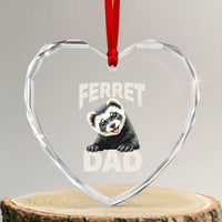 Ferret Dad Life Heart Crystal Glass Ornament Cute Exotic Animal Parent Gift
