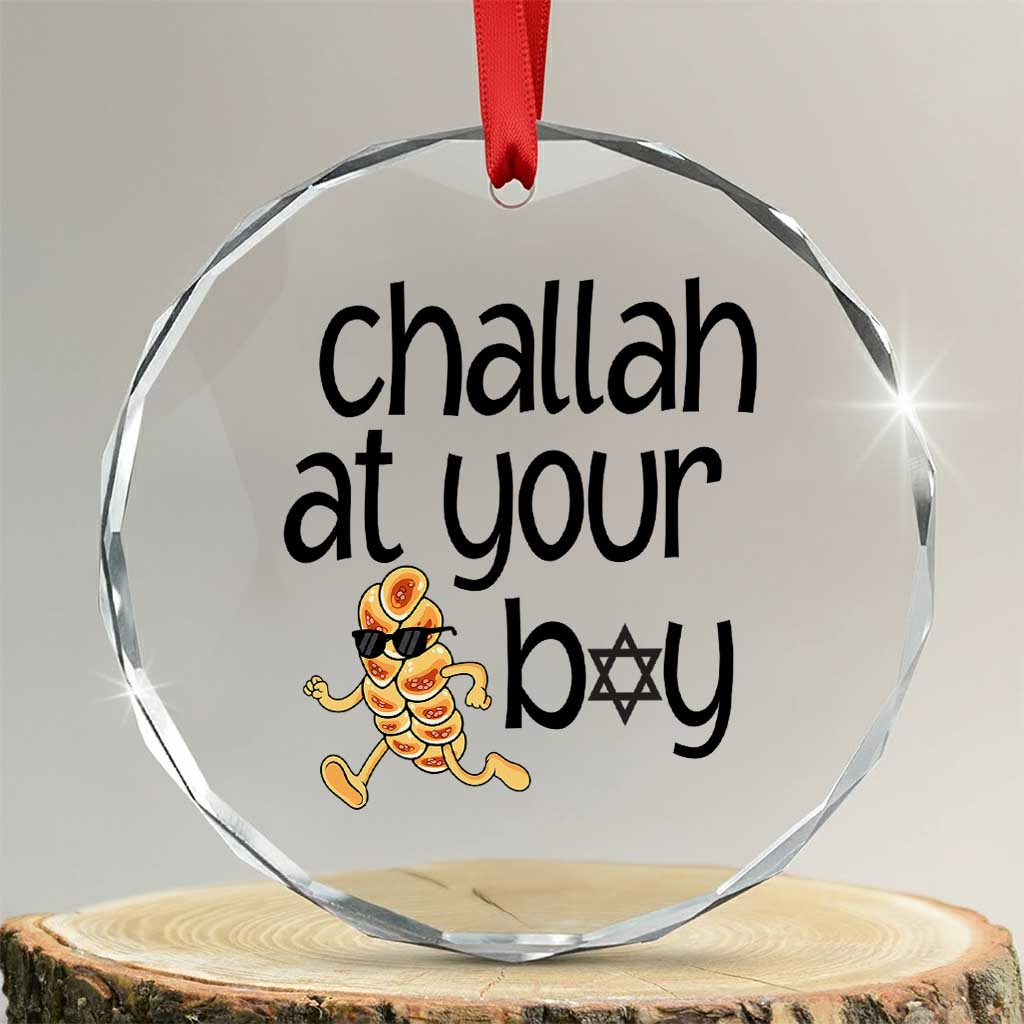 Festival Of Lights Gift Crystal Glass Ornament Hanukkah Challah At Ya Boy - Wonder Print Shop