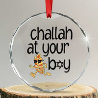 Festival Of Lights Gift Crystal Glass Ornament Hanukkah Challah At Ya Boy - Wonder Print Shop