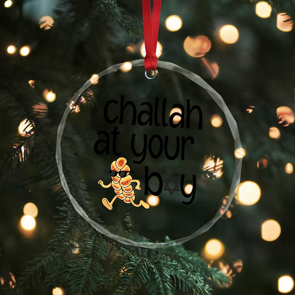 Festival Of Lights Gift Crystal Glass Ornament Hanukkah Challah At Ya Boy - Wonder Print Shop