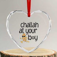 Festival Of Lights Gift Heart Crystal Glass Ornament Hanukkah Challah At Ya Boy - Wonder Print Shop