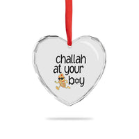 Festival Of Lights Gift Heart Crystal Glass Ornament Hanukkah Challah At Ya Boy - Wonder Print Shop
