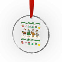Festive Goose On The Loose Christmas Crystal Glass Ornament Cute Xmas Duck Silly Gooses Coquette Bow - Wonder Print Shop