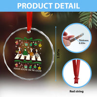 Festive Goose On The Loose Christmas Crystal Glass Ornament Cute Xmas Duck Silly Gooses Coquette Bow - Wonder Print Shop