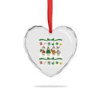 Festive Goose On The Loose Christmas Heart Crystal Glass Ornament Cute Xmas Duck Silly Gooses Coquette Bow - Wonder Print Shop