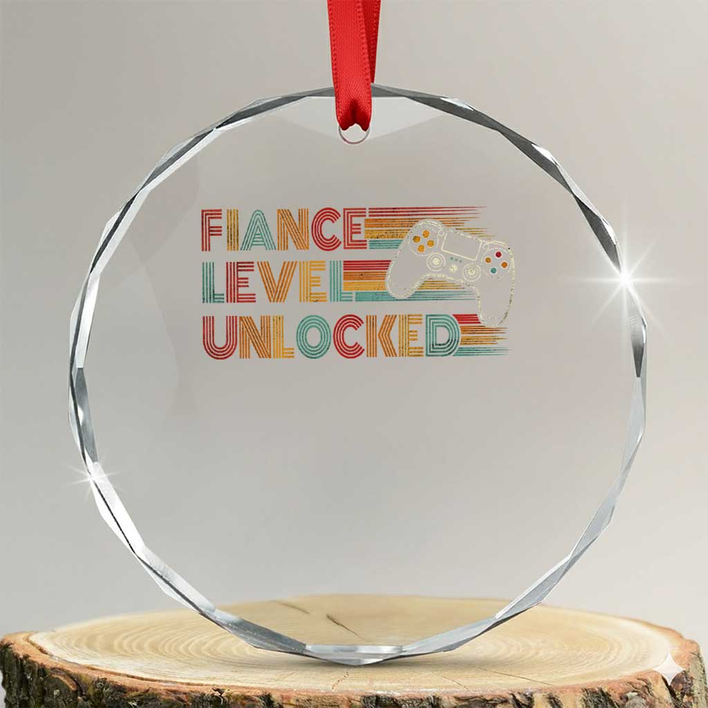 Fiance Level Unlocked Crystal Glass Ornament Retro Engaged Gifts For Him Gamer