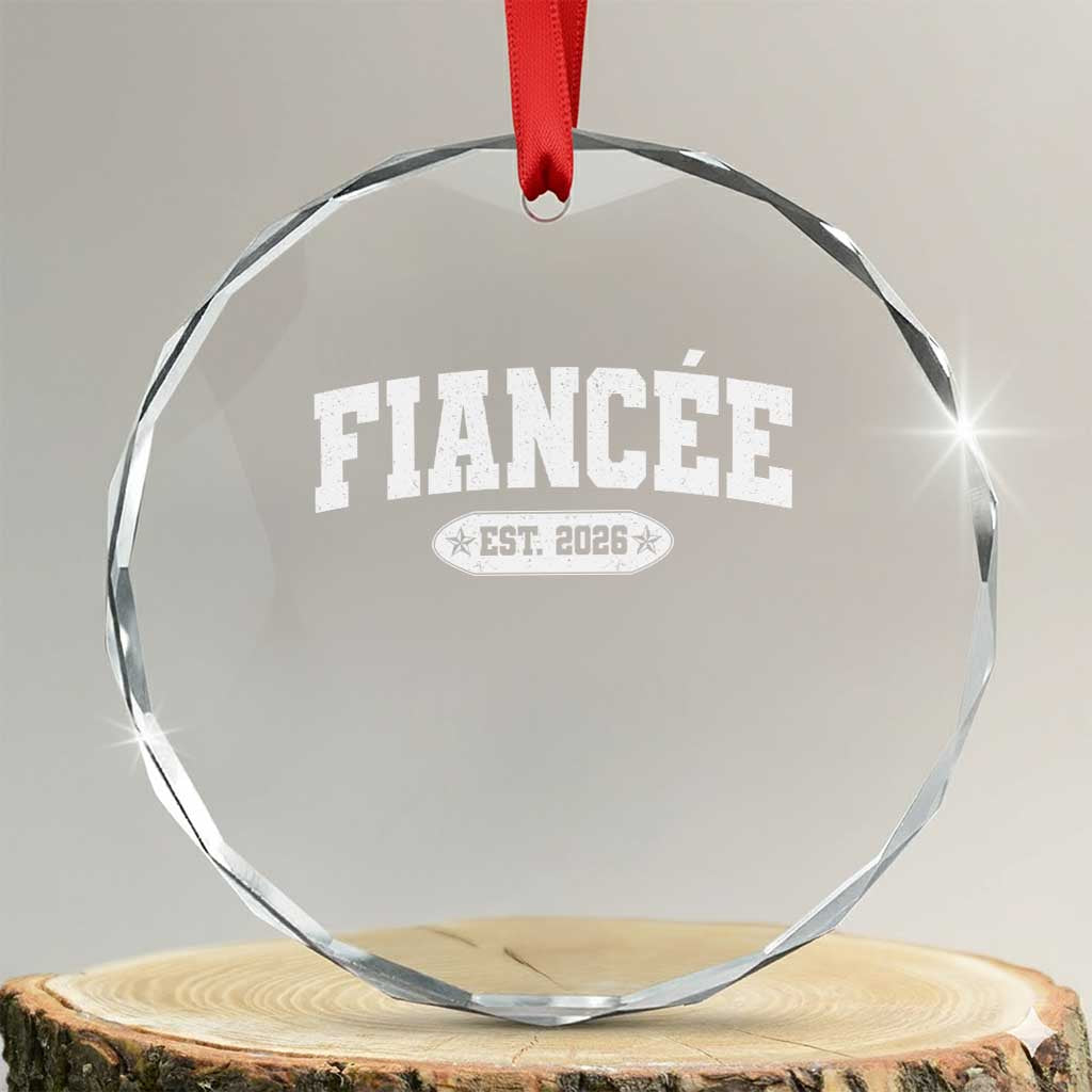 Fiancee Est 2026 Crystal Glass Ornament Future Mrs. and Mr. Bridal Shower Engagement Gift