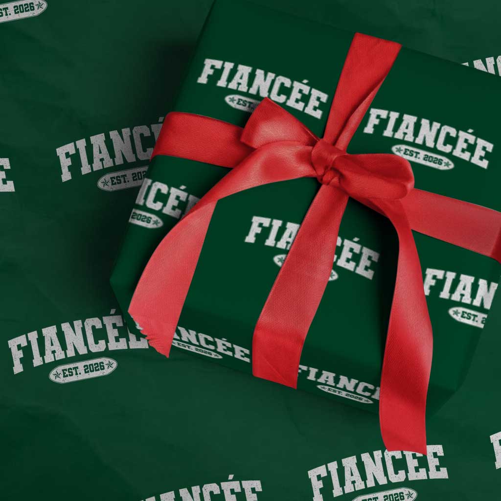 Fiancee Est 2026 Wrapping Paper Roll Future Mrs. and Mr. Bridal Shower Engagement Gift