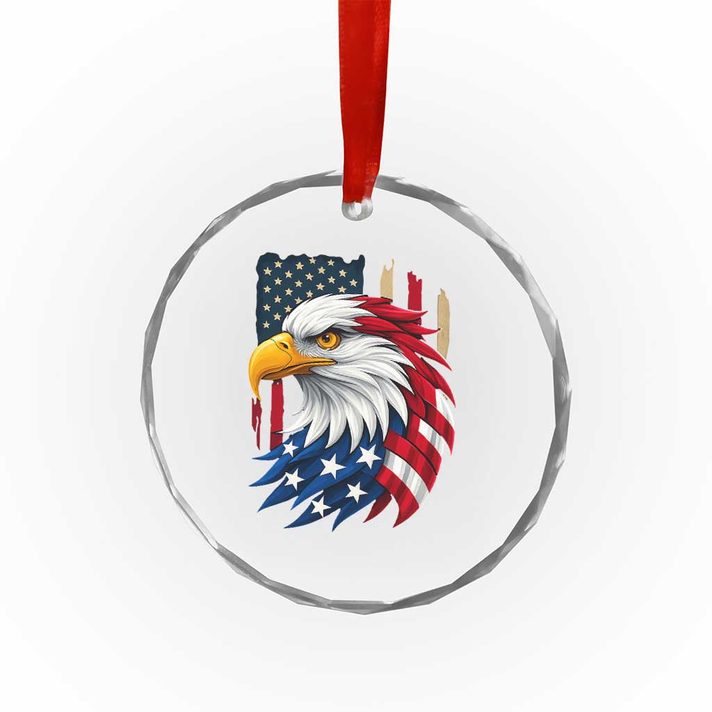Fierce American Eagle Crystal Glass Ornament Bold Patriotic 4th of July USA Freedom TS02