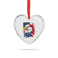 Fierce American Eagle Heart Crystal Glass Ornament Bold Patriotic 4th of July USA Freedom - Wonder Print Shop