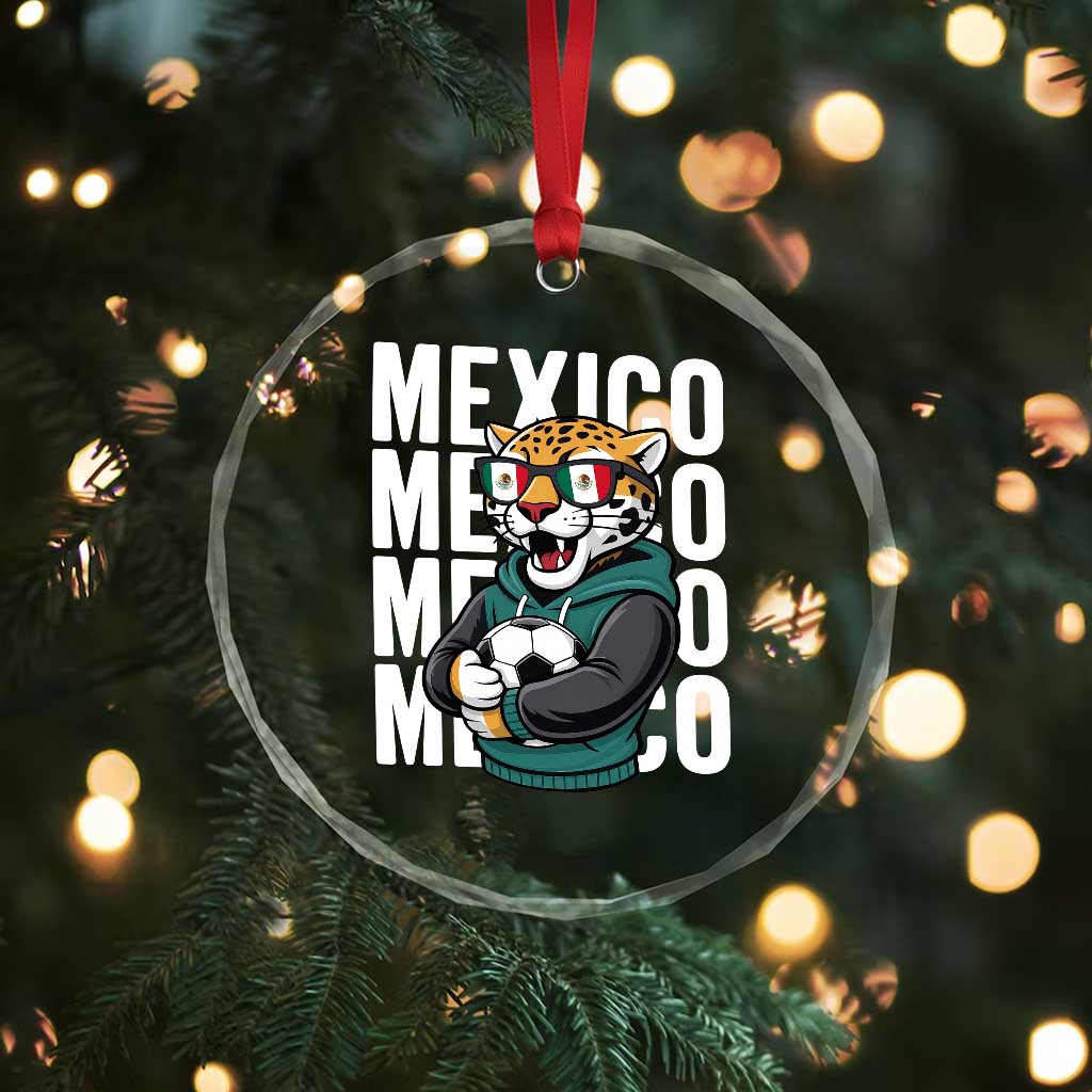 Fierce Mexico Jaguar Soccer Pride Fan Gift Crystal Glass Ornament